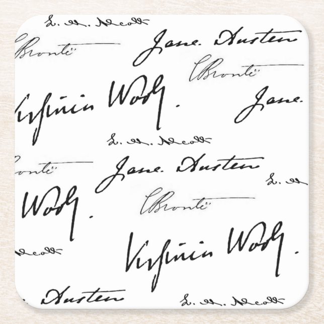 Porta-copo De Papel Quadrado Escritores das mulheres (Frente)