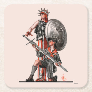 Porta-copo De Papel Quadrado Escuteiro e liberdade de menino