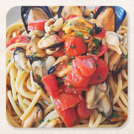 Porta-copo De Papel Quadrado Espaguete com Porta copos de Comida de Mexilhão