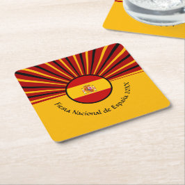Porta-copo De Papel Quadrado Espanha Hispânica de Celebração do Dia Nacional Es
