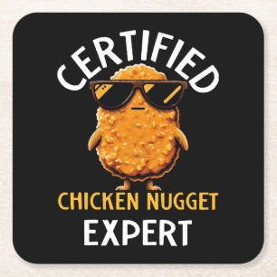 Porta-copo De Papel Quadrado Especialista Certificado em Nuggets de Frango