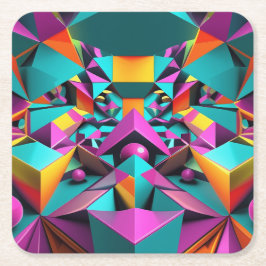 Porta-copo De Papel Quadrado Espejismo Geométrico