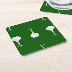 Porta-copo De Papel Quadrado Espetáculo das bolas de golfe em verde