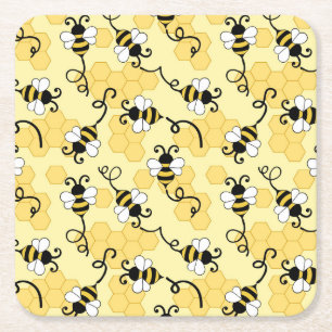 Porta-copo De Papel Quadrado Espetáculo de abelhas bonito