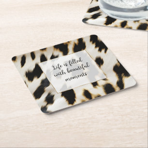 Porta-copo De Papel Quadrado Espinho Dourado branco preto