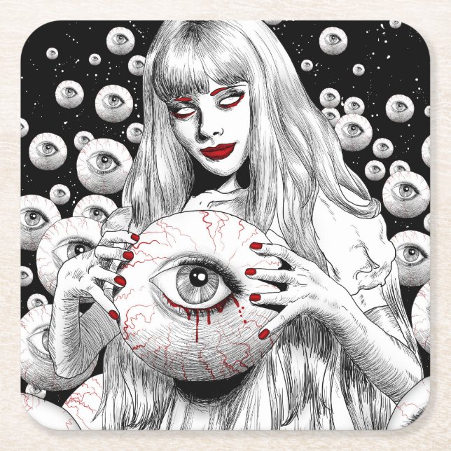 Porta-copo De Papel Quadrado Espíritos do Morto (Frente)