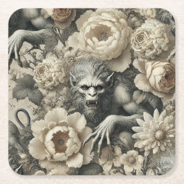 Porta-copo De Papel Quadrado Esplendor Lycantrópico - Lobisomem Gótica