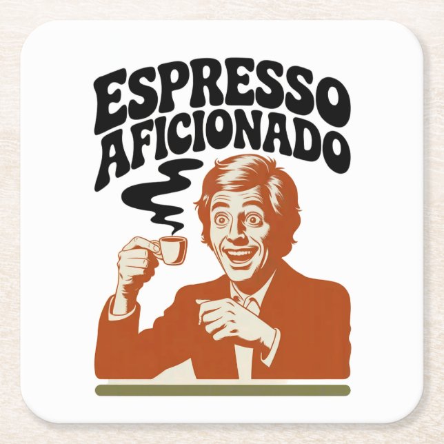 Porta-copo De Papel Quadrado Espresso Aficionado - Java Lover (Frente)