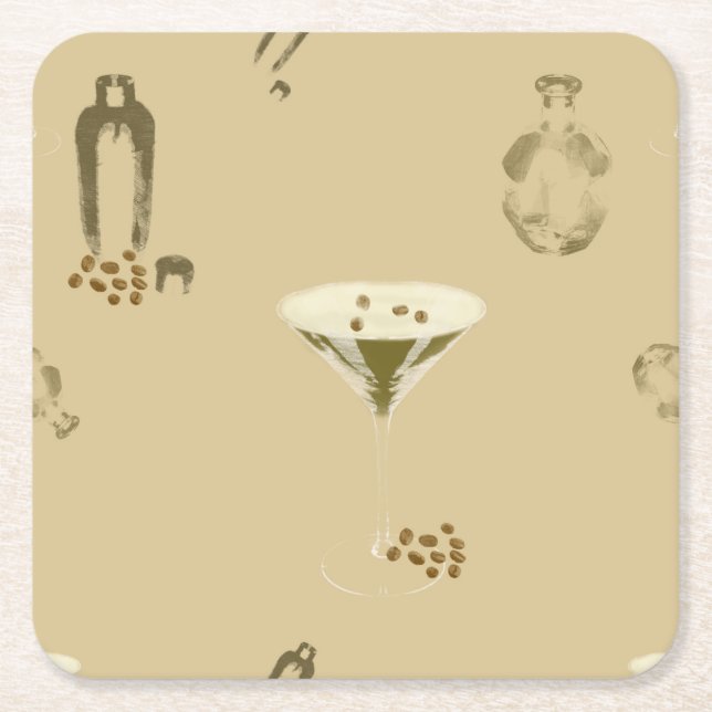 Porta-copo De Papel Quadrado Espresso Martini (Frente)