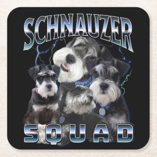 Porta-copo De Papel Quadrado Esquadrão Schnauzer - Estilo Rap Pirata