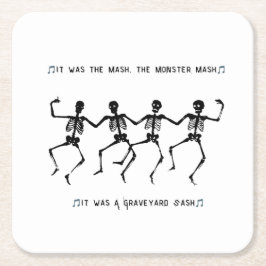 Porta-copo De Papel Quadrado Esqueletos dançarinos Halloween 2025