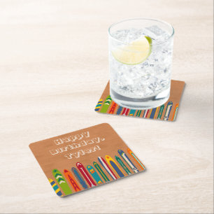 Porta-copo De Papel Quadrado Esquís Antigos Mensagem Personalizada Festa de Esq