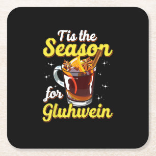 Porta-copo De Papel Quadrado Esta É A Época Do Gluhwein Vinho Multado Lov