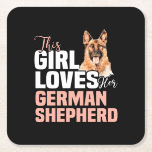 Porta-copo De Papel Quadrado Esta Menina Ama O German shepherd