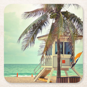 Porta-copo De Papel Quadrado Estação  Florida do Lifeguard