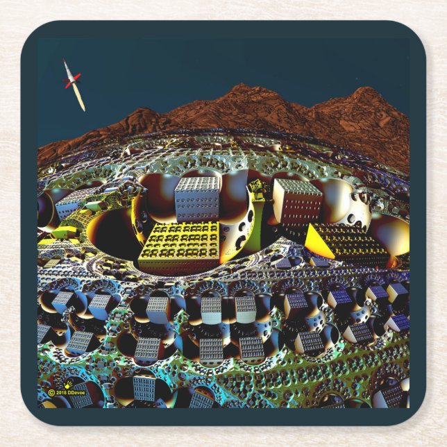 Porta-copo De Papel Quadrado Estação Lem (Frente)