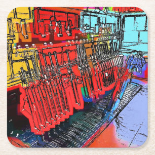 PORTA-COPO DE PAPEL QUADRADO ESTAÇÕES DE COMBOIO