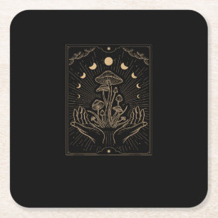 Porta-copo De Papel Quadrado Estética Cottagecore Cogumelo Goblincore Fungos Mi