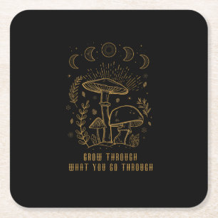 Porta-copo De Papel Quadrado Estética Goblincore Academia Cottagecore Cogumelo