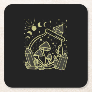 Porta-copo De Papel Quadrado Estética Goblincore Cottagecore Academia Cogumelo