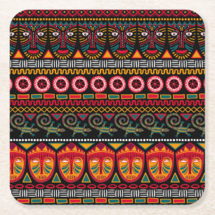 Porta-copo De Papel Quadrado Estilo Africano: Apreciação Decorativa do Padrão.