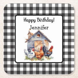 Porta-copo De Papel Quadrado Estilo de Aniversário Fofo e Vintage de Casa de Ca