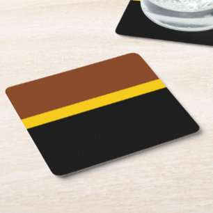 Porta-copo De Papel Quadrado Estilo de Bloco de Cor Preto Amarelo castanho Desi