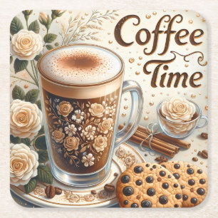 Porta-copo De Papel Quadrado Estilo de Café Bonito