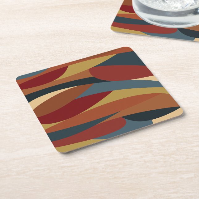 Porta-copo De Papel Quadrado Estilo de Vidro Geométrico Opaco Abstrato (Inclinado)