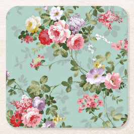 Porta-copo De Papel Quadrado Estilo de Vintagem do Rosa vermelha Amarelo Cor-de