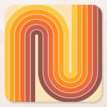 Porta-copo De Papel Quadrado Estilo Moderno do meio século<br><div class="desc">Design de Arco Duplo Geométrico de Meio século Retrofuturista em Tons da Terra.</div>