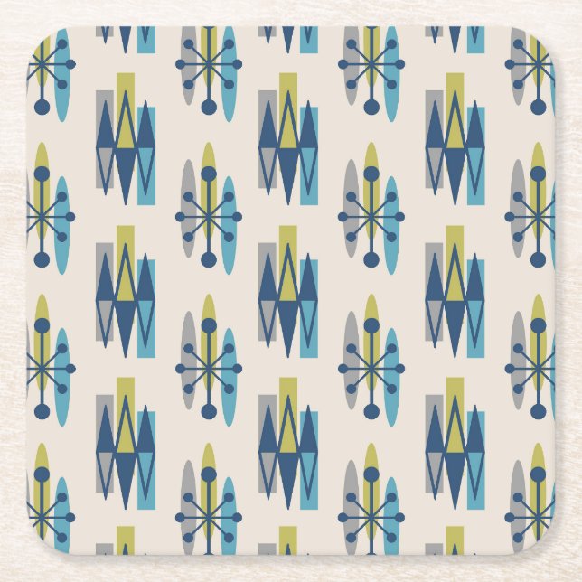 Porta-copo De Papel Quadrado Estilo Moderno do meio século (Frente)