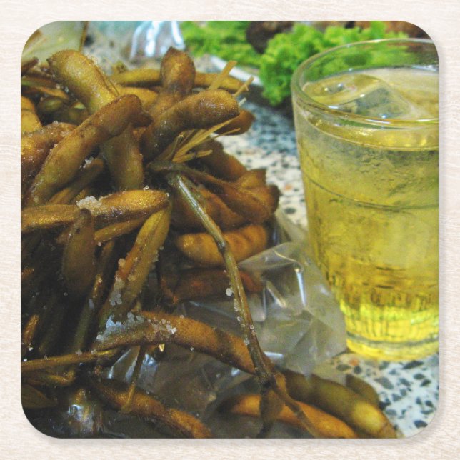 Porta-copo De Papel Quadrado Estilo Tailandês Edamame (Frente)