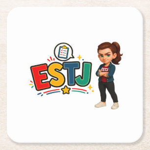 Porta-copo De Papel Quadrado ESTJ — A Líder Organizadora