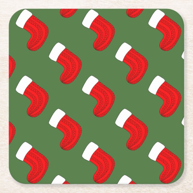 Porta-copo De Papel Quadrado Estoque de Natal (Frente)