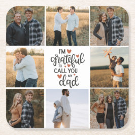 Porta-copo De Papel Quadrado Estou grato por chamá-lo de "Minha Pai" Folha de P