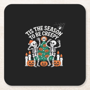 Porta-copo De Papel Quadrado Estranho, Engraçado Esqueleto do Halloween Spooky