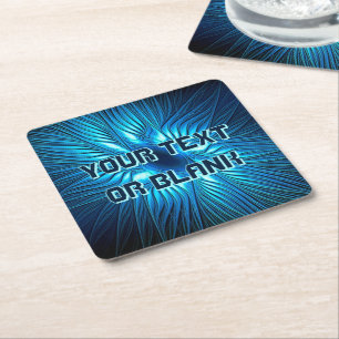 Porta-copo De Papel Quadrado Estrela azul gravada