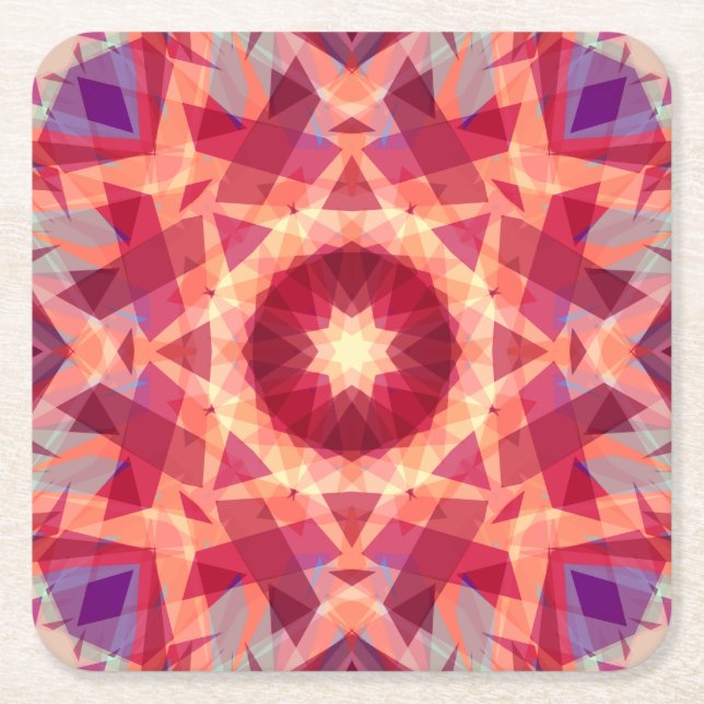 Porta-copo De Papel Quadrado Estrela de Natal Vermelha Diversão Vermelha Divers (Frente)