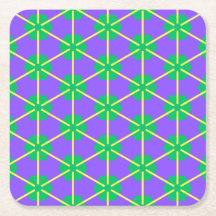 Estrela Geométrica em Roxo, Verde e Amarelo