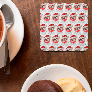 Porta-copo De Papel Quadrado Estrelas de Natal do Cachorro Japonês