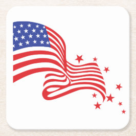 Porta-copo De Papel Quadrado Estrelas e faixas