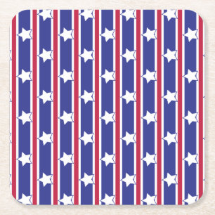 Porta-copo De Papel Quadrado Estrelas e Gretas Patrióticas Divertidas e Ricos
