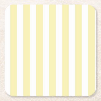 Porta-copo De Papel Quadrado Estrias de doces, amarelas e brancas
