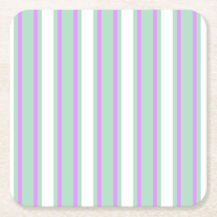 Porta-copo De Papel Quadrado Estrias de doces mint e lilac