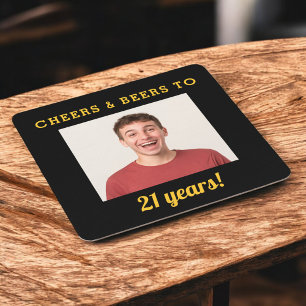 Porta-copo De Papel Quadrado Etapa de aniversário de 21 anos de saudações e cer