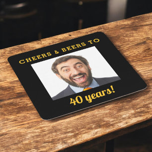Porta-copo De Papel Quadrado Etapa de aniversário de 40 anos de saudações e cer