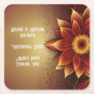 Porta-copo De Papel Quadrado Eternal Bloom: Uma Celebração do Amor por Eterno