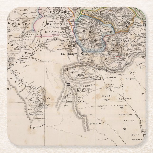 Porta-copo De Papel Quadrado Etiópia, Somália, África (Frente)