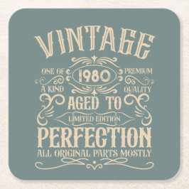 Porta-copo De Papel Quadrado Etiqueta personalizada de uísque de aniversário